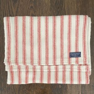 Red and Cream Striped Wool Scarf